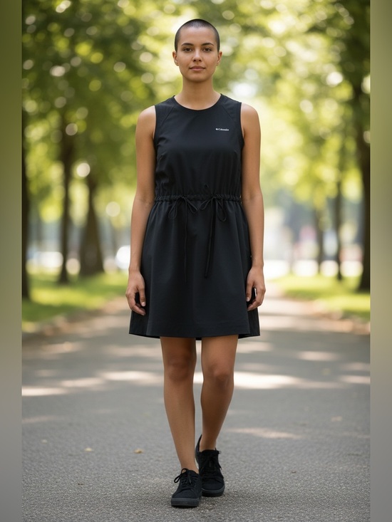 Columbia Dresses & Skirts - Columbia Black Sleeveless Drawstring Waist Mini Dress